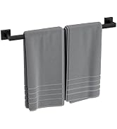 Luxbaro Matte Black Towel Bar 24 Inch, Square Base Thicken Towel Rack for Bathroom Wall, SUS304 S...
