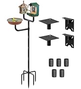 Sungaryard 3 Holders Upgrade Bird House Pole with 90inch for Outdoor Bird Feeder Bath, Heavy Duty...
