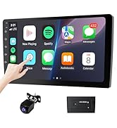 Haudio 10.1" Double Din Car Stereo with Wireless Apple CarPlay and Android Auto, Bluetooth, Mirro...