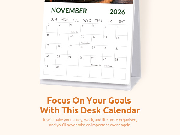 Desk Calendar 2026