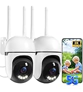 JUFLSKY Security Camera Outdoor Wired,2K Security Cameras Outdoor,2.4G &amp; 5GHz WiFi Surveillance C...