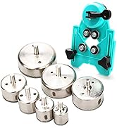 Hole Saw Set, 7Pcs Diamond Drill Bits with Hole Saw Guide Jig Fixture, 1-3.15 inch Coated Core Dr...