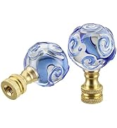 Aspen Creative 24034-22 Finial Lighting &amp; Lamp Accessory, 2 Pack, Blue Spiral