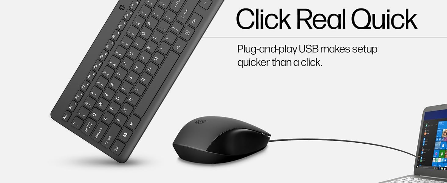 A+ PR - HP 150 Wired Mouse and Keyboard (Elephanta Combo) - B09Y2KDJXY