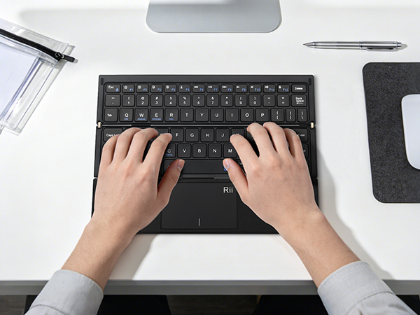 Travel Friendly Portable Full-Size Foldable Bluetooth Keyboard