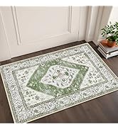 Lahome Boho Indoor Rugs for Entryway - 2x3 Area Rug Non-Slip Backing Washable Inside Door Mats Lo...