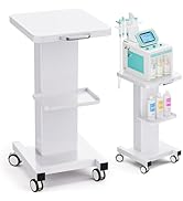 Carbon Steel Esthetician Trolley Cart with Wheels, Heavy Duty Beauty Facial Cart Load 220Lbs, 3 T...