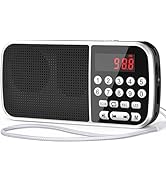 Digital AM FM Radio with Bluetooth 5.3,Small Transistor Radio with Best Reception,2000mAh Recharg...