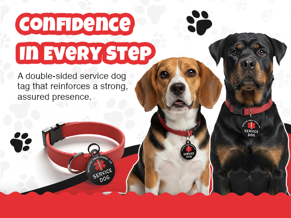 service dog tag double sided federal protection medical alert symbol