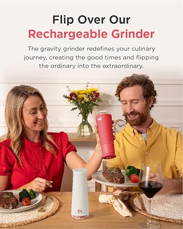 Flip Over Our Rechargeable Grinder, the gravity grinder redefines your culinary journey