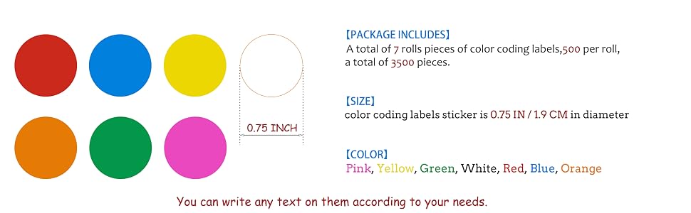 Colored Dot Stickers Label Sticker Round Color Coding Labels Circle Dots Labels Circle Stickers
