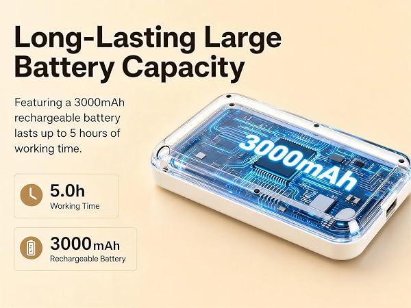 Long-Lasting LargeBattery Capacity