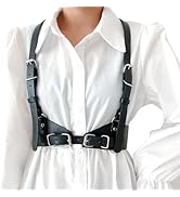 Body Chest Harness for Woman Fashion, Punk Rock Leather Vest Women Belt Top Wide Black Rave Goth ...