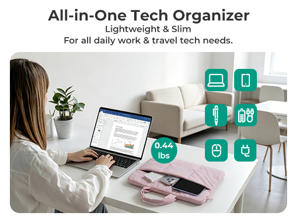 lightweight laptop bag tech organizer