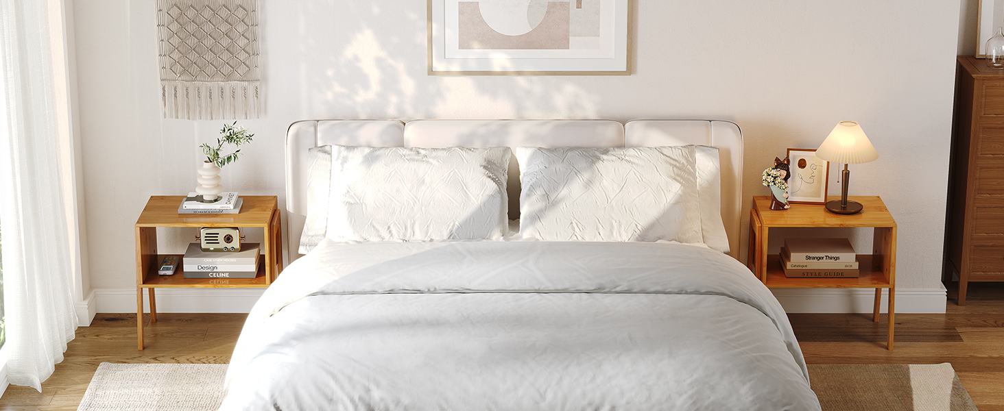 nightstands night stands set of 2 Stackable Side Tables bamboo end tables