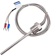 Twidec/2M NPT 1/2"inch (6X100MM) Pipe Thread Temperature Sensor Probe Two Wire Temperature Contro...