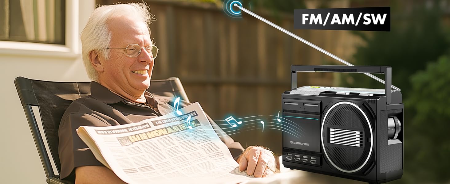 Retro radio boombox am fm sw