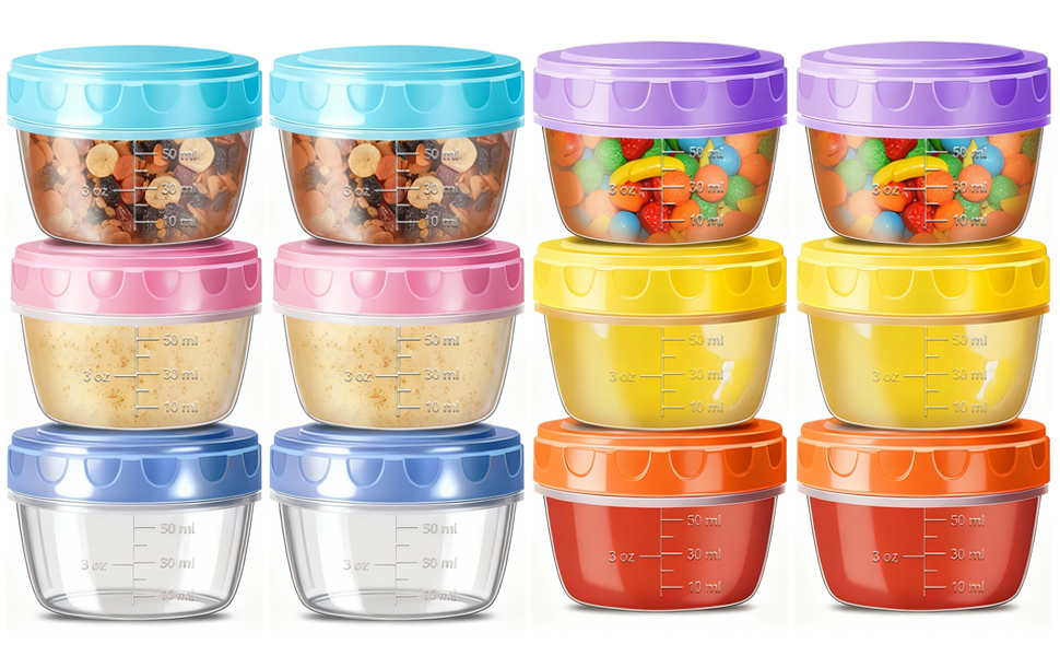 12 Pack 2.7 OZ Salad Dressing Containers to Go with Lids