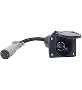 CARROFIX Vehicle-Side 6-Way Round to 7-Way RV Blade Trailer Wiring Adapter, 6 Pole on Truck to 7 ...