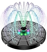 Yzert Solar Fountain for Bird Bath Colorful Lights Automatic Cycle 3.5W Solar Water Fountain Outd...