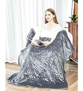SNUGSUN Heated Blanket Throw Size, Soft and Cozy Electric Heating Blanket for Bed, Automatic Safe...