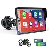 WonVon 7 Inch Wireless Motorcycle Carplay GPS Navigation System with Apple Carplay and Android Au...
