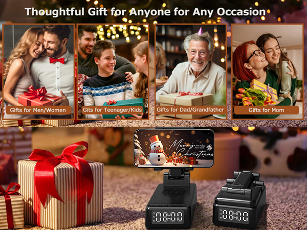 Gifts for Men Him, Cell Phone Stand with Bluetooth Speaker