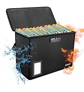 Comic Book Storage Box, ELOBOON Fireproof &amp; Water-Resistant Comic Book Box with Lock and Label Wi...