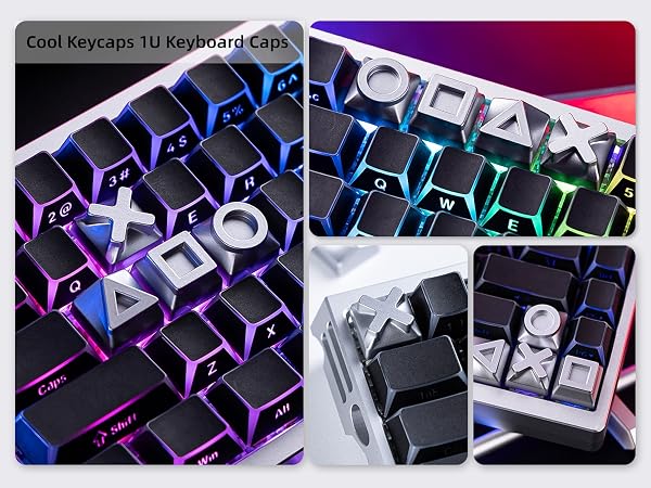 Womier Real Metal Custom Keycaps,WASD Keycaps for Mechanical Keyboard Cool Keycaps Keyboard Caps