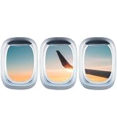 Housoutil 3PCS Airplane Wing Stickers, Self Adhesive Plane Window Clings, 3D Wallpaper Wall Decor...