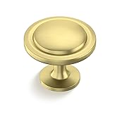 homdiy 10 Pack Gold Cabinet Knobs, Round Kitchen Drawer Knobs Solid Zinc Alloy Drawer Pulls for K...