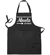 COWEB Abuela Apron with Pockets,Mother's Day Kitchen Gifts for Mom from Daughters Sons Kids, Abue...