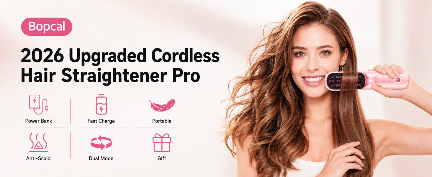 2026 Upgrade Cordless Hair Straighter Pro