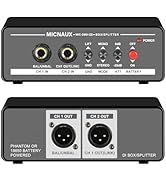 MICNAUX Active Stereo DI Box with Phantom Power Support, Ground Lift and -20dB Pad, High-Impedanc...