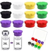IOGOG 12 Pack Silicone Vial Caps Covers – Reusable Leak-Proof 3ml Vial Caps, Clean-Protective Was...