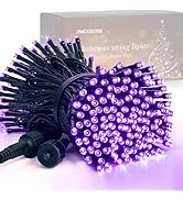 JMEXSUSS 200 LED 66ft Purple Halloween Lights, Connectable Halloween String Lights Plug in, 8 Mod...