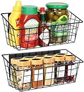 Magnetic Shelf for Fridge, 2 Pack Seasoning Organizer with Strong Magnets for Kitchen Organizatio...