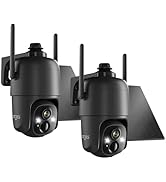 Dzees Solar Security Cameras Wireless Outdoor, 2K Battery Powered Security Camera, 360° PTZ Camer...