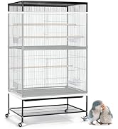 ASOCEA Large Bird Cage Seed Cather,Bird Cage Cover Adjustable Soft Airy Skirt Guard Birdcage Nylo...
