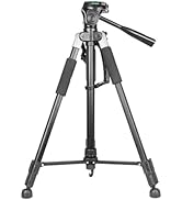 BOWER Pro Heavy Duty 72-Inch Camera Tripod with 3-Way Fluid Pan-Head, Quick Release Mount, Sure-G...