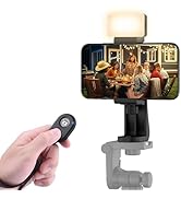 Zttopo Universal Phone Tripod Mount Adapter with Wireless Camera Remote and LED Light, Cell Phone...