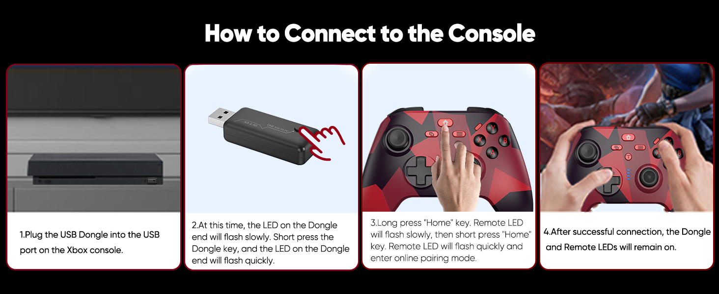 the way to connect controller on console