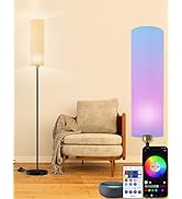 Smart Floor Lamp Works with Alexa &amp; Google Home, Color Changing Stepless Dimmable for Living Room...