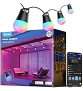 Govee Smart Outdoor String Lights 2, 96ft RGBIC Outdoor Lights with Dimmable Warm White LED Bulbs...