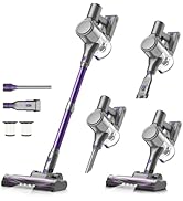 Zefiro Cordless Vacuum Cleaner for Home,450W /40Kpa 50Mins Stick Vacuum,Anti-Tangle 1.5L Dust Cup...