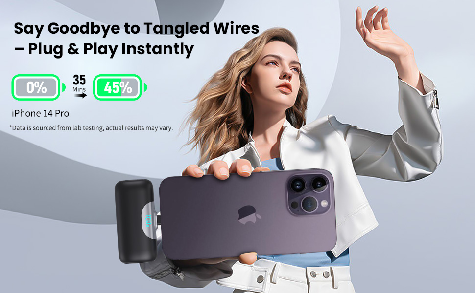 Small Portable iPhone Charger 5500mAh,Ultra-Compact 22W Fast Charging Power Bank Mini Battery Pack