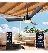 PBLALA Ceiling Fans with Lights,36.5" Plug in Ceiling Fan Light,Gazebo Fan light,LED Fan Light Ha...