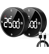 Allbean Rechargeable Magnetic Kitchen Timer for Cooking, Building 800mAh Battery Large Display Di...