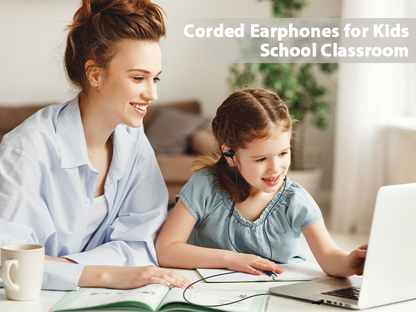 wired earbuds 3.5mm over ear open ear for kids students