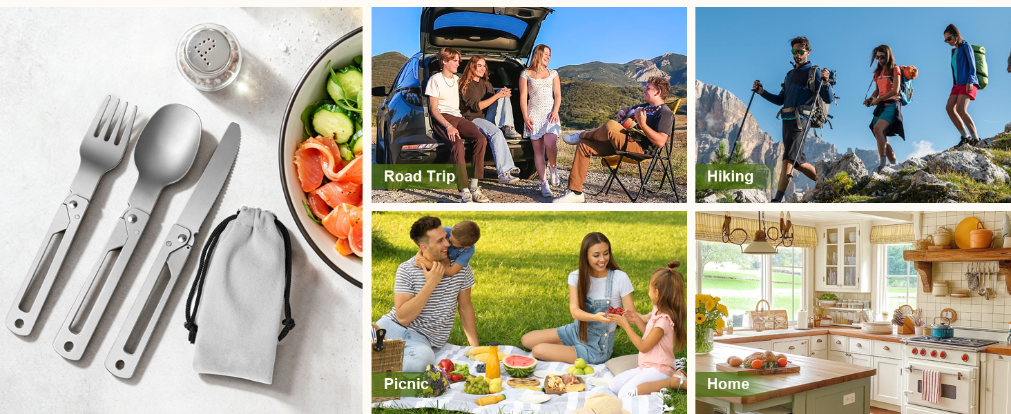 DRACHENADER camping utensils perfect for backpacking, RV trips, picnics, and office lunch.